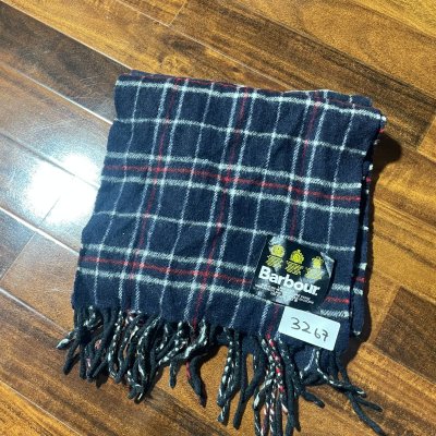 Barbour Scarf One Size | 1990s Lambswool Plaid Scarf Fringe | Unisex