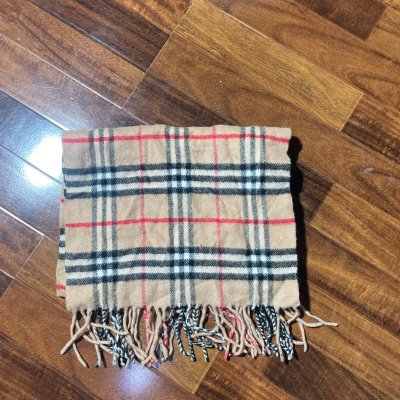 Burberry Scarf One Size | Beige Lambswool Nova Check Scarf Fringe | Unisex