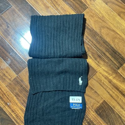 Polo Ralph Lauren Scarf One Size | Black 2000s Ribbed Knit Scarf Pony | Unisex
