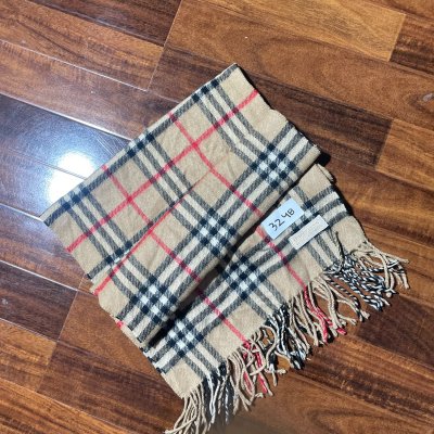Burberrys Scarf One Size | Beige 1990s Nova Check Cashmere Scarf Fringe | Unisex